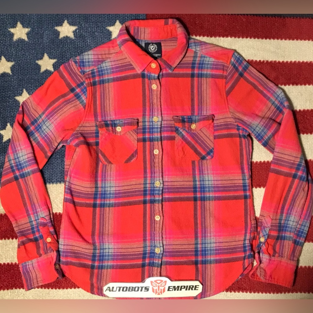 Vintage Womens AMERICAN EAGLE OUTFITTERS Plaid Flannel Shirt M Camp Mountain rlx